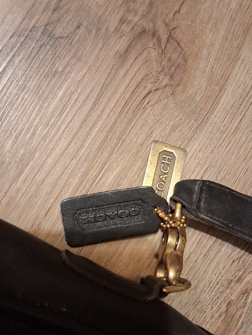 Vintage Coach Black Leather Briefcase with Gold Hardware and Adjustable Strap - Picture 2 of 5